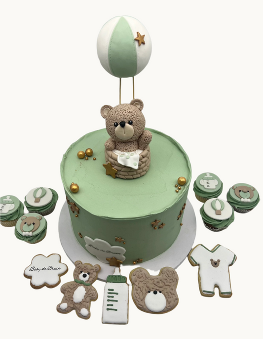 Green bear & hot air balloon